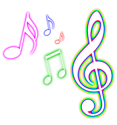 Glowing music note png
