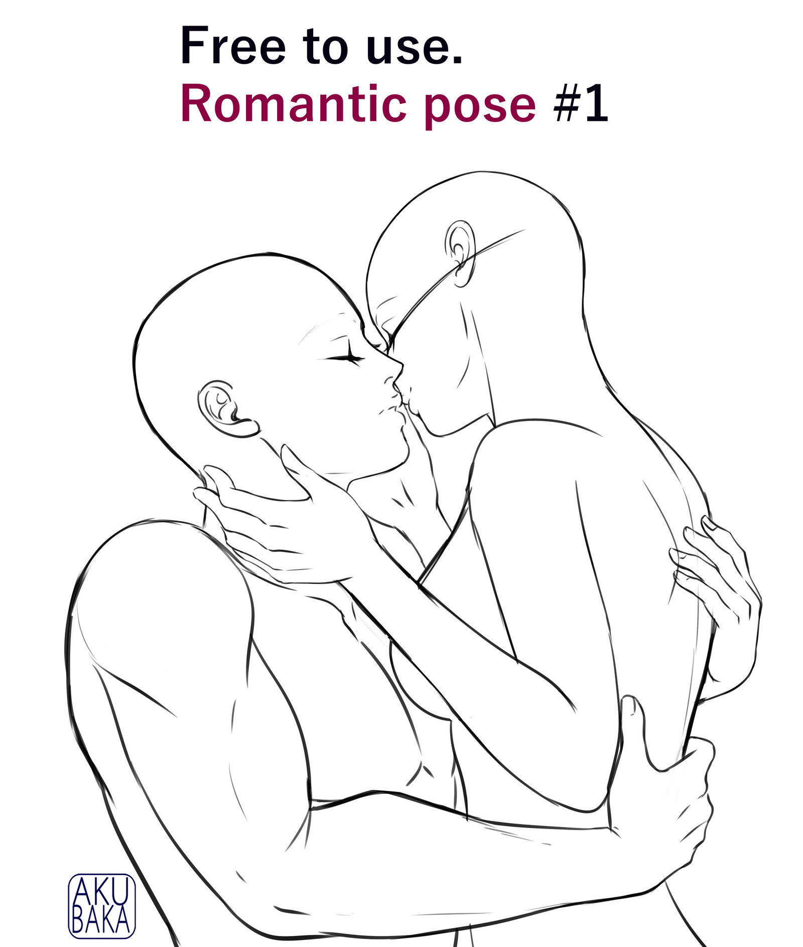 Couple Drawing Poses - Romantic kissing pose