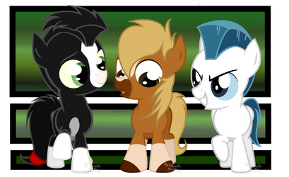 Khan, Philippe and Pegasus as three Little Ponies