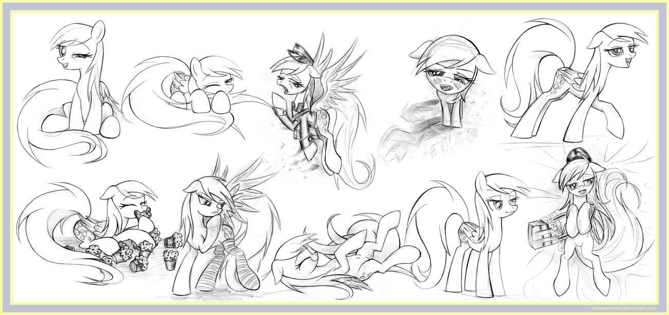 10 Derpy Hooves Sketches by Uminanimu