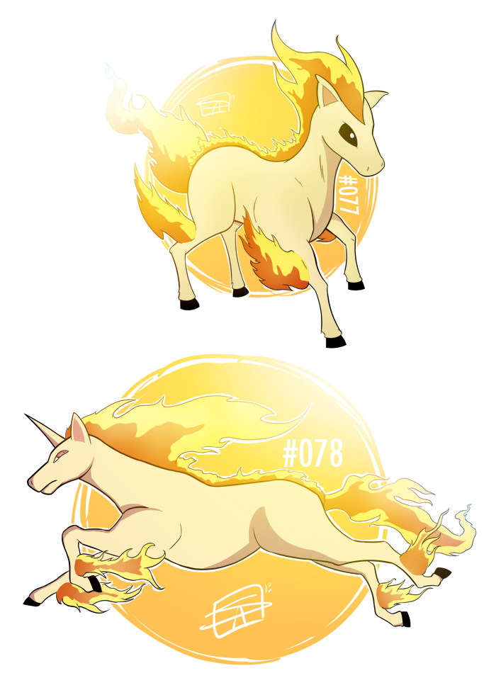 075 Ponyta and 076 Rapidash