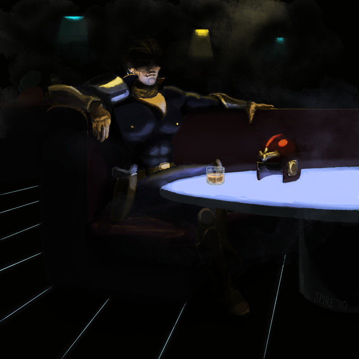 Captain Falcon at a bar