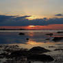 Sundown over lake Grevelingen