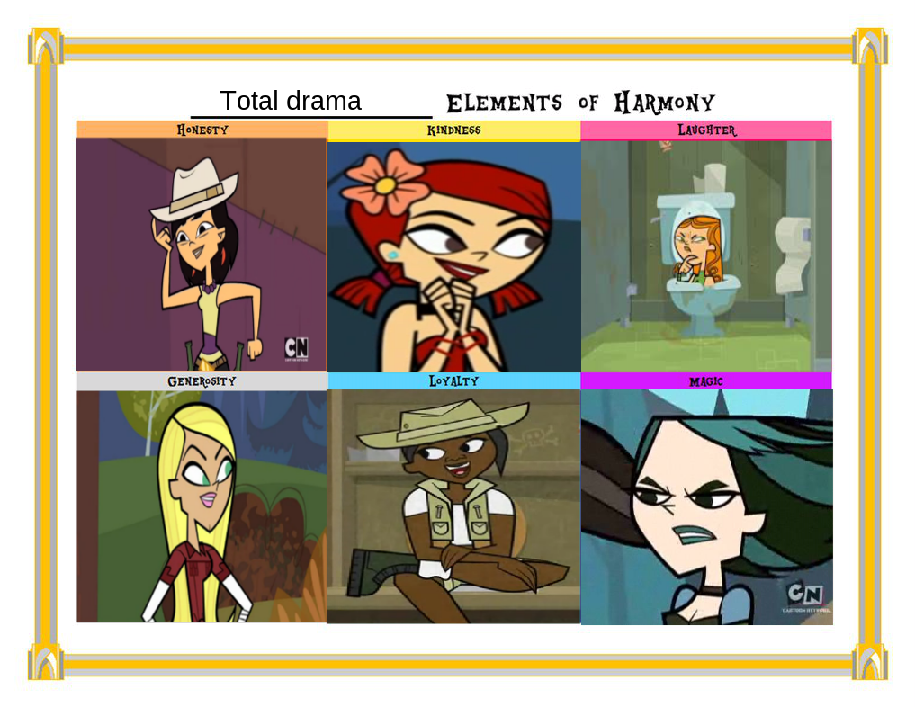 Total drama elements of harmony meme