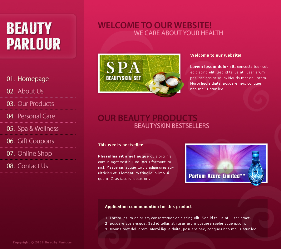 Beauty Parlour Template