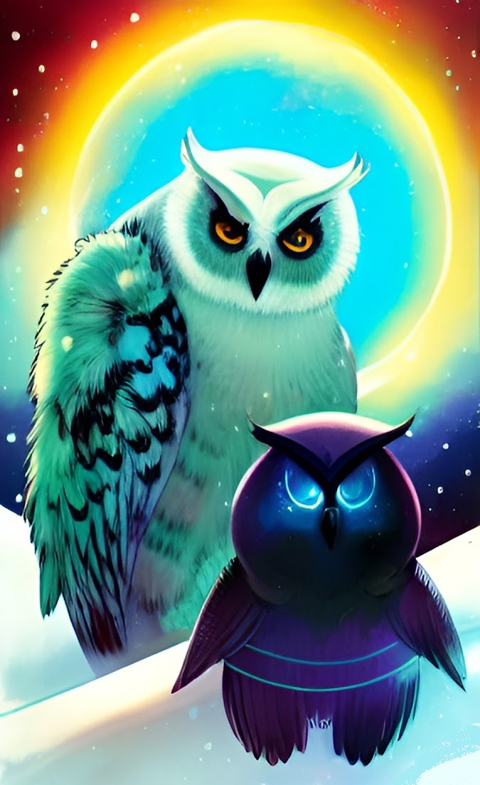 Space Owls (AI art) by Moozure on DeviantArt