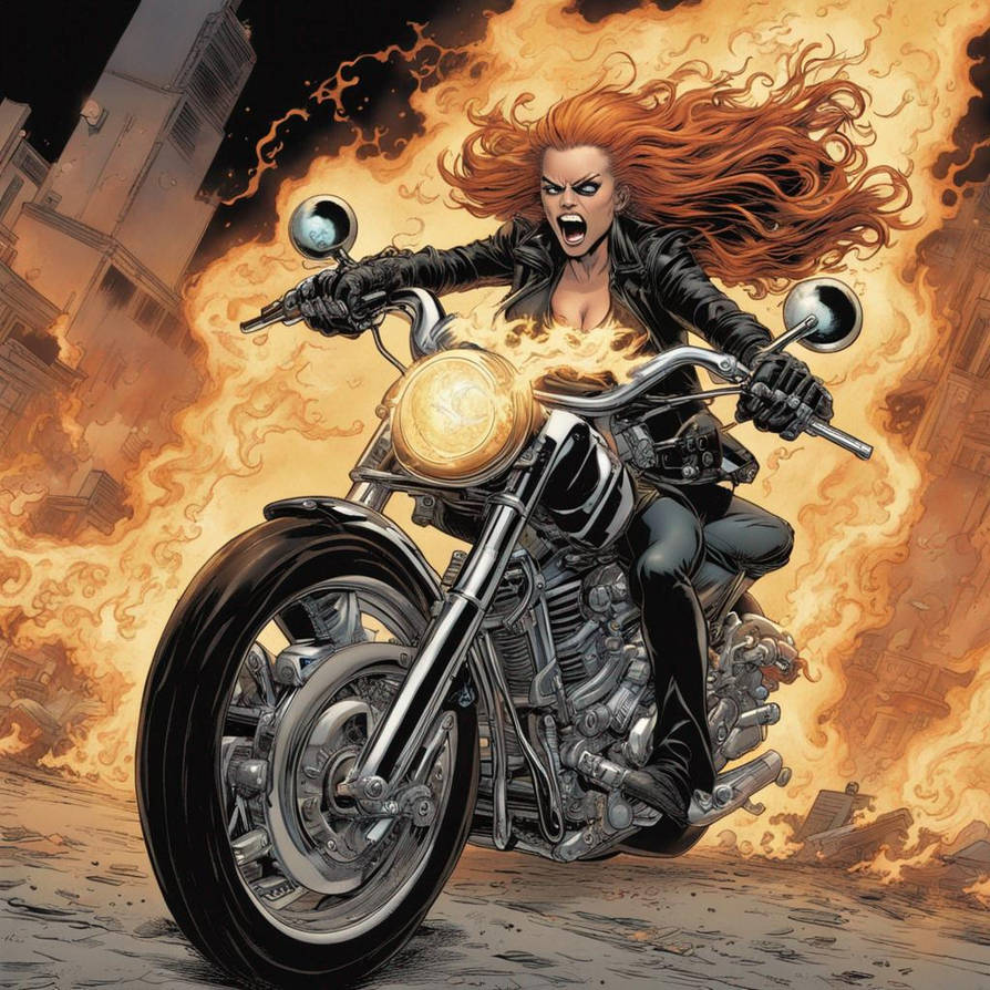 Female Ghost Rider on the HellCycle in 2007 Marvel by ...