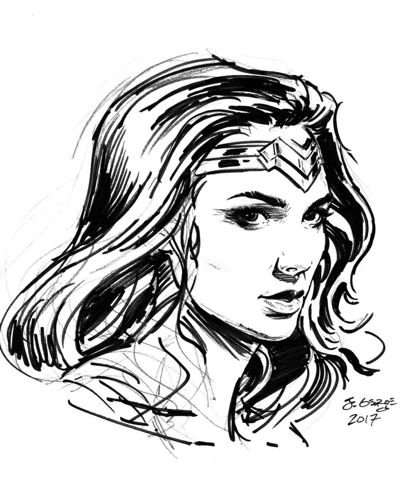 Wonder Woman sketch portrait by chickenlegboy on DeviantArt