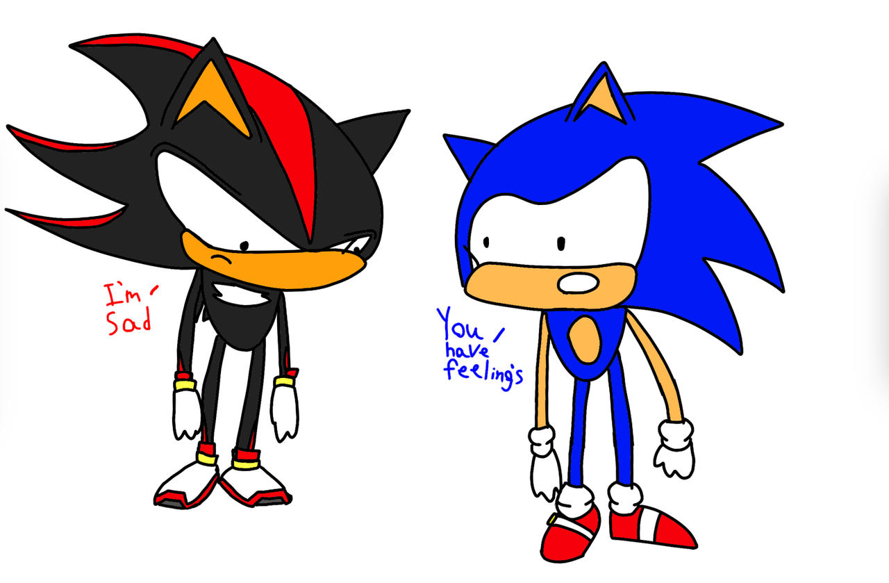 Shadow sad Sonic confused by bag3as on DeviantArt