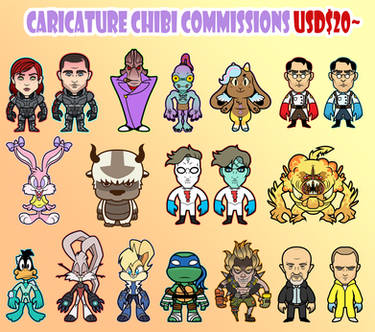 CHIBI/CARICATURE COMMISSIONS OPEN