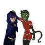 young justice - beast boy and raven