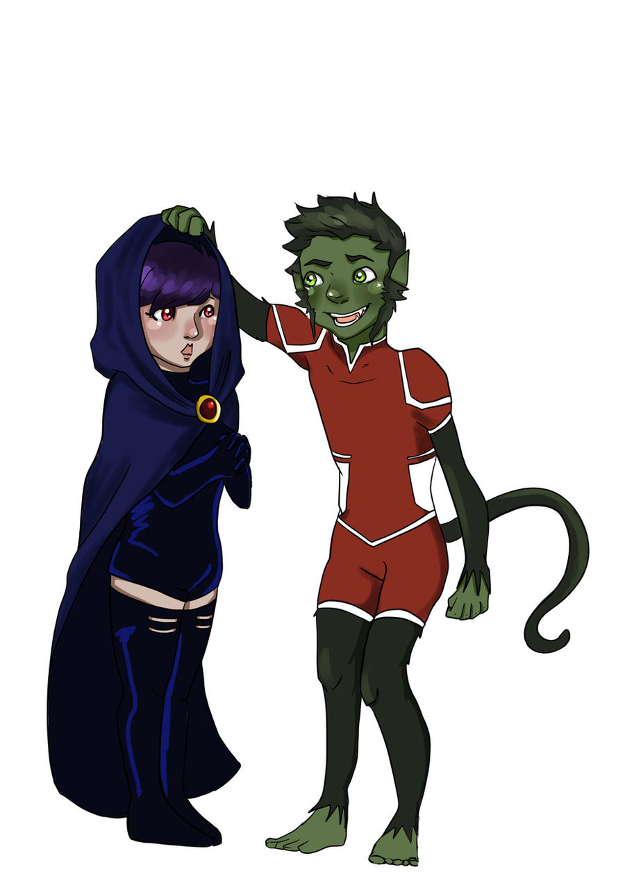 young justice - beast boy and raven