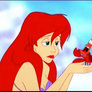 Ariel kisses Sebastian in Thanks