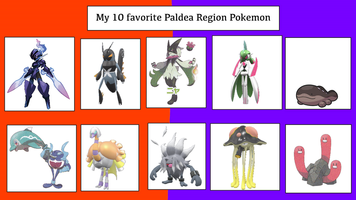 I think that Alola and Paldea pokedex are probably my favourite