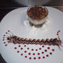 dessert decoration for a espresso creme brulle