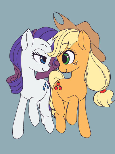 Applejack and Rarity by haibaratomoe on DeviantArt