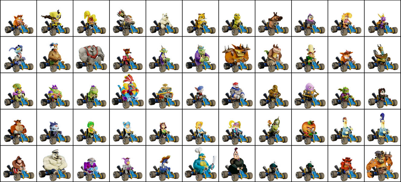 Crash Team Racing Nitro Fueled FAN ROSTER by Jaimito89 on DeviantArt