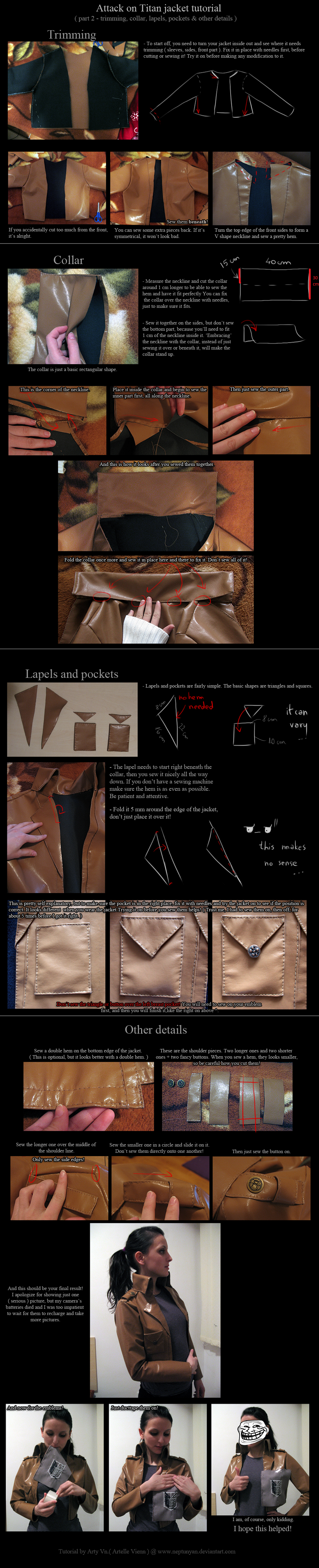 Attack on Titan jacket tutorial - details. by neptunyan