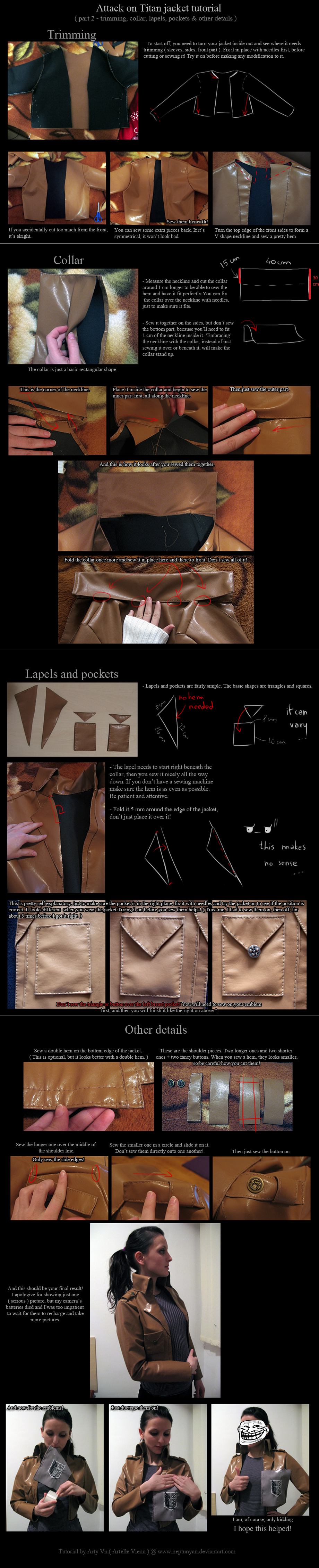 Attack on Titan jacket tutorial - details.