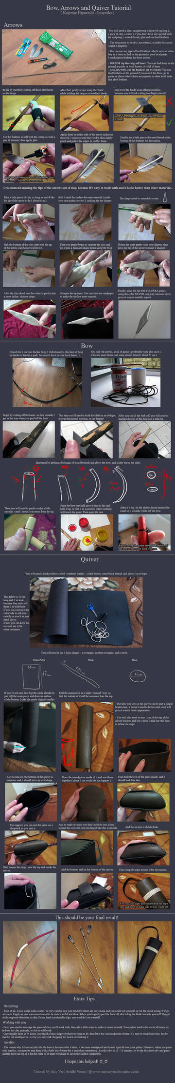 Bow, Arrows and Quiver Tutorial. by neptunyan