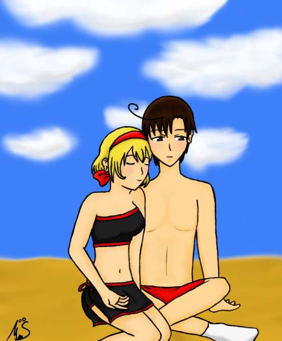 Romano and Belgium at the Beach