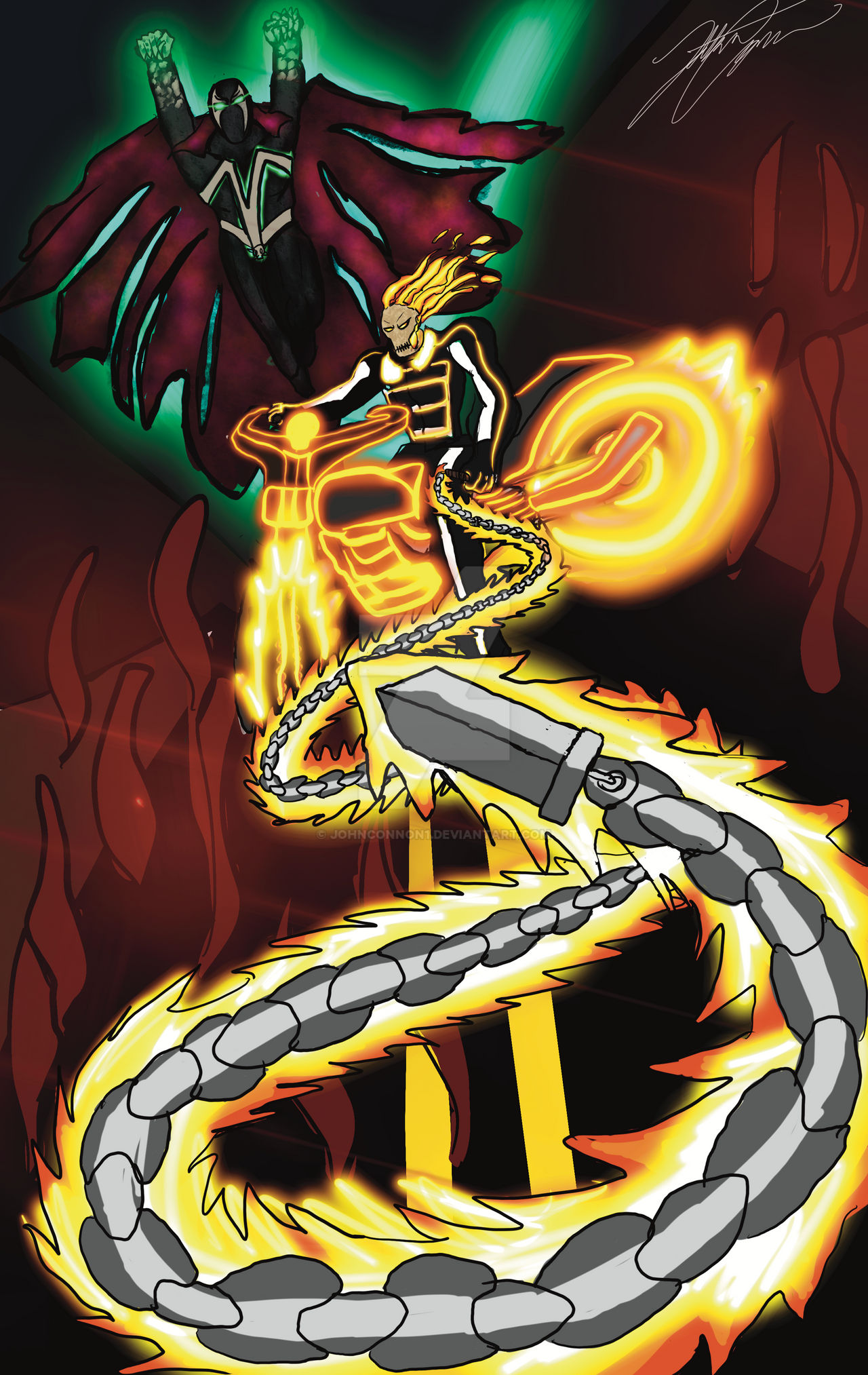 Hellspawn and the Spirit of Vengeance by johnconnon1 on DeviantArt