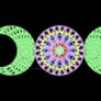 Neon Triple moon mandala