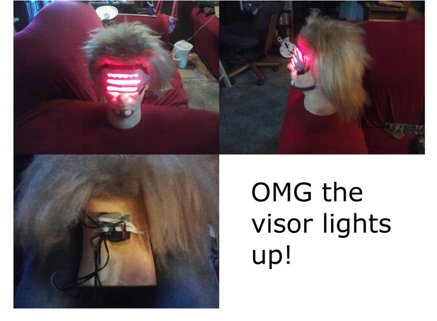 Finished wig head (it lights up!)