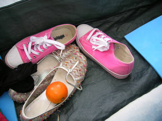 Trendy Shoes and an Orange