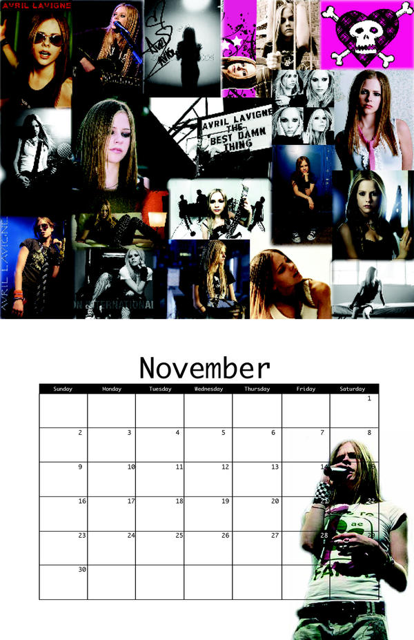 Avril Lavigne Calendar by rainbowflash09 on DeviantArt