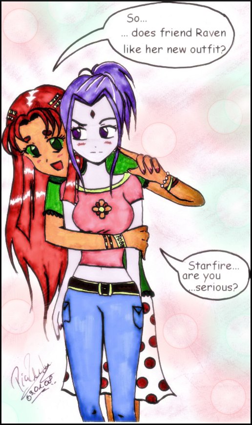 The Mall - Starfire and Raven