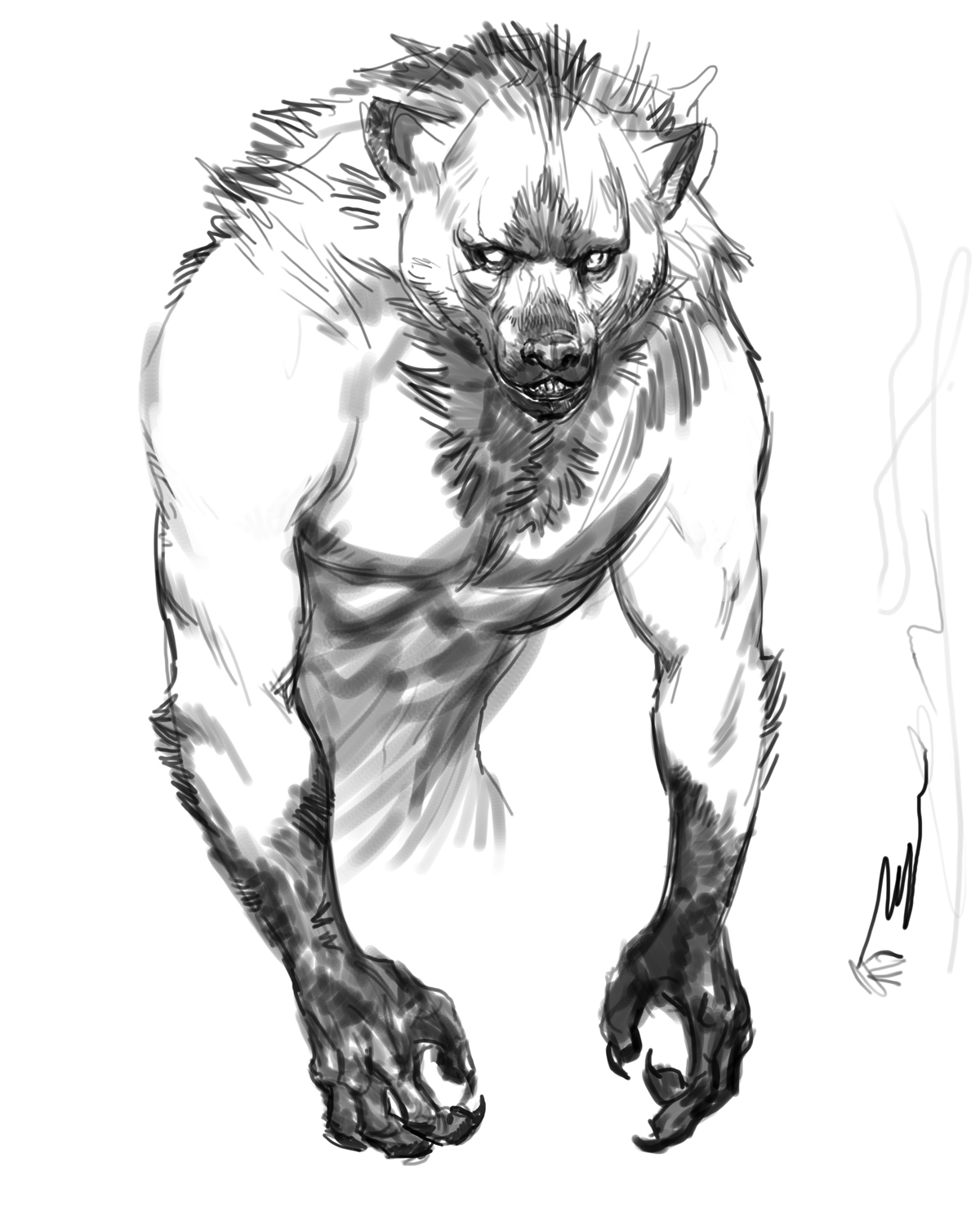 Ancient Wolf bw