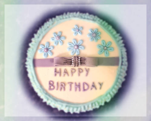 Blue daisy Birthday Cake