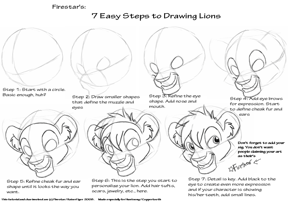 Draw My Way' Lion Tutorial By Kaisertiger On Deviantart