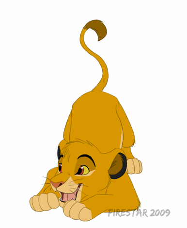 Playful Simba - clip art-