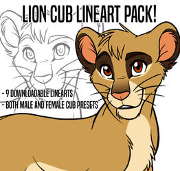 Lineart pack: Lion Cubs!