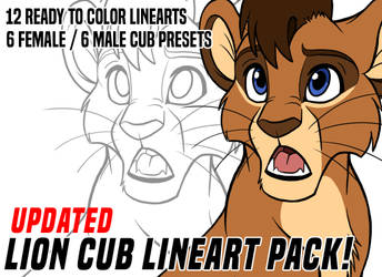 2023 updated lion cub lineart pack!