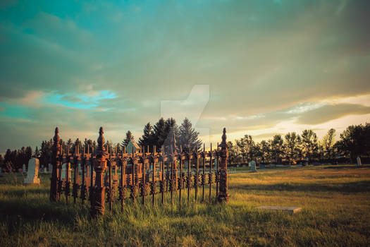 Fort Macleod Cemetary at Sunset