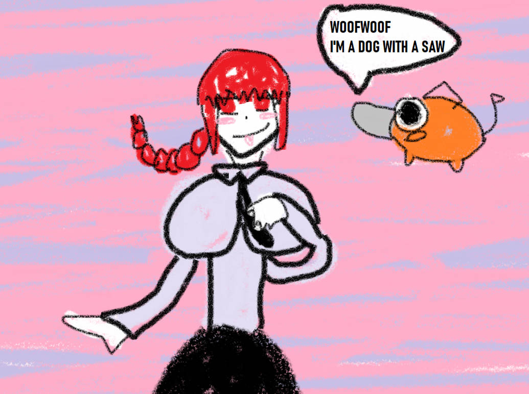 Makima and that orange dog thing by GoopyBoopyPoo on DeviantArt