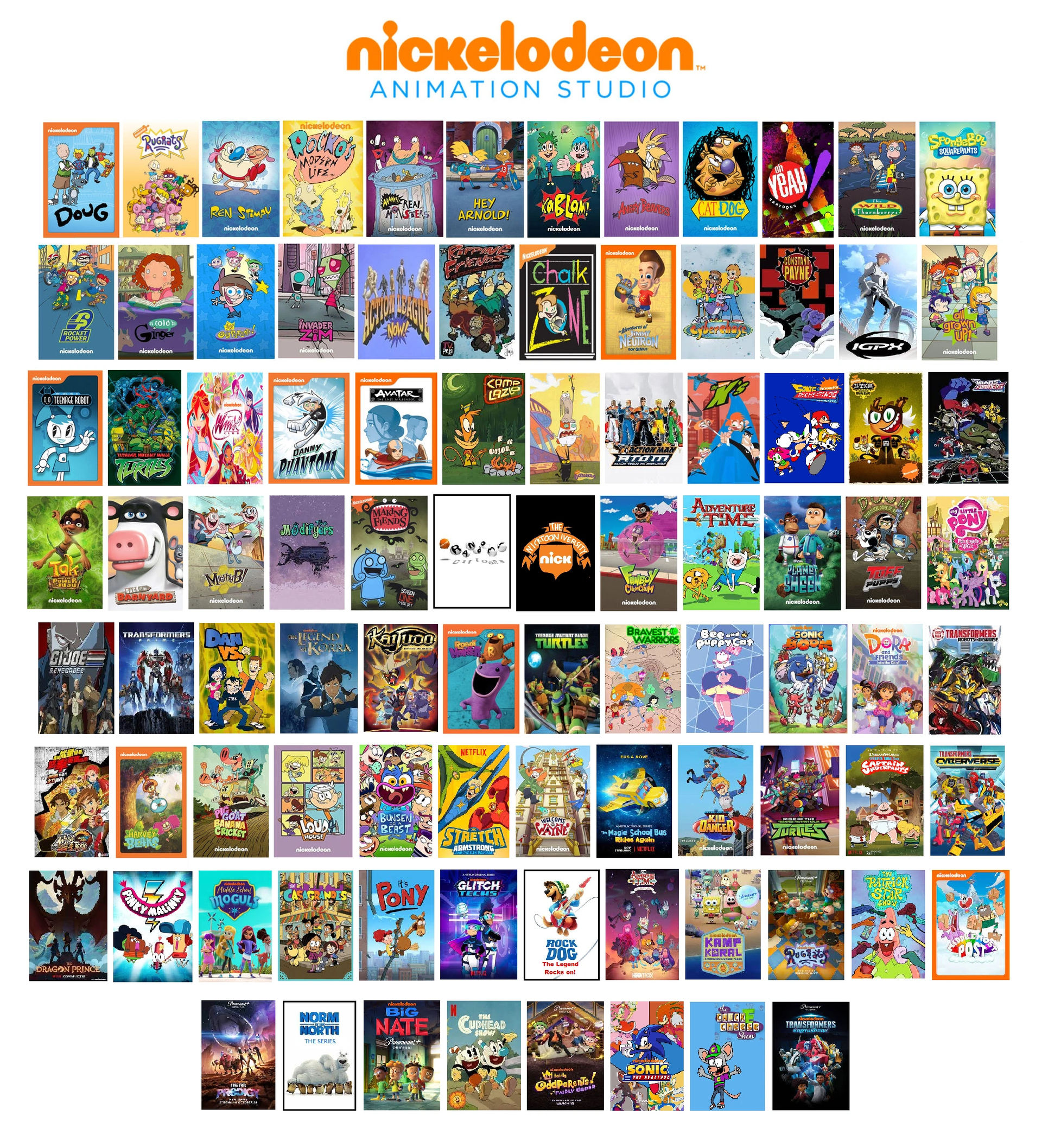 List of Nickelodeon Animation Studios Shows by Streaker3236 on DeviantArt