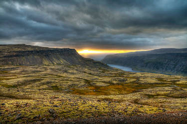 sunset in the westfjords