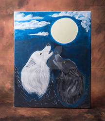 Wolf lovers painting.