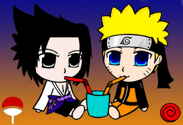 Chibi SasuNaru -Colored-