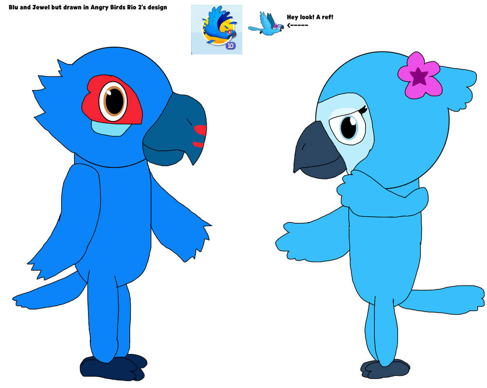 Blu and Jewel but drawn in AB Rio 2 design by TammyTheRanger on DeviantArt