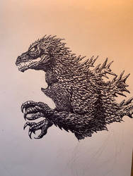 Godzilla Sharpie Drawing