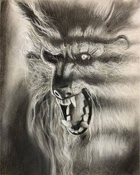 A The Howling Werewolf Drawing