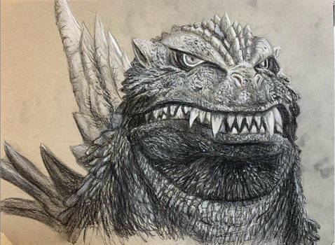 Another Godzilla Charcoal Pencil Drawing