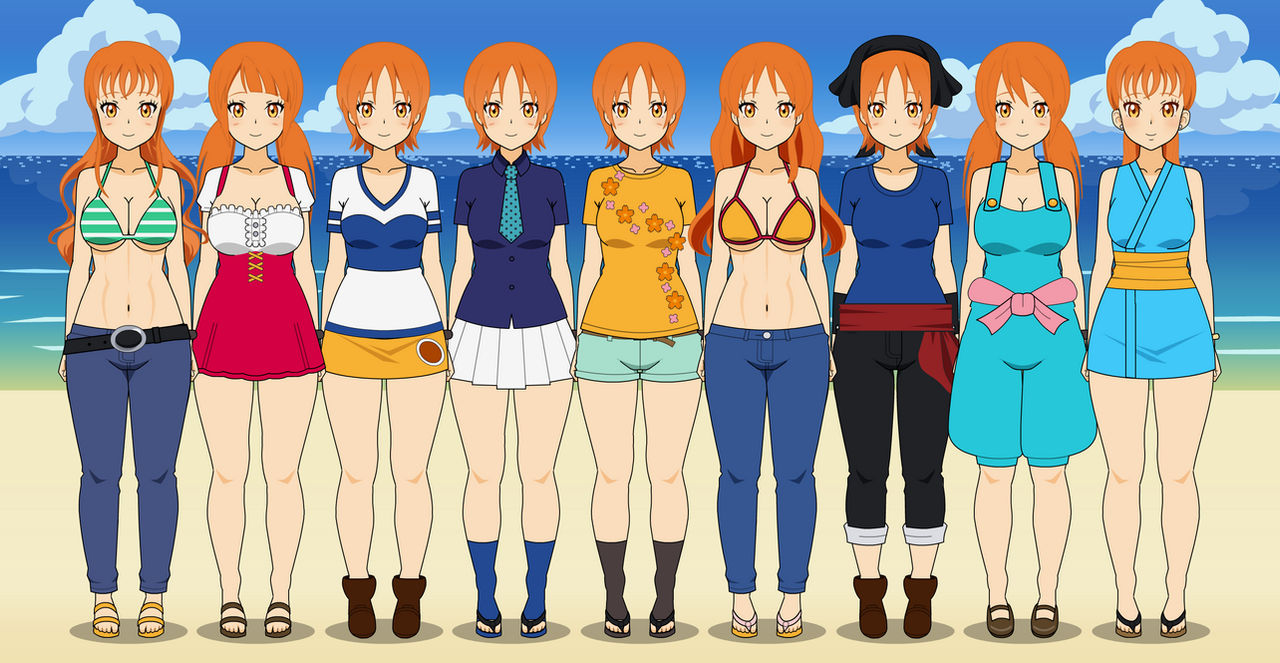 Nami Looks Nami outfits exports by TGDJ on DeviantArt