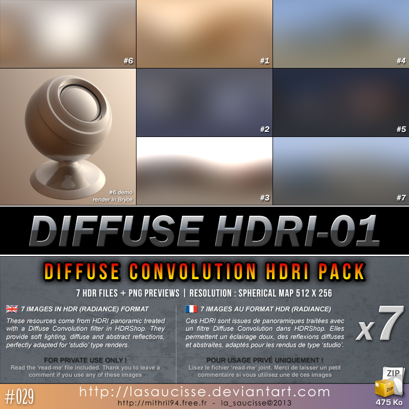 Free HDRI : 029-diffuse-hdri-pack-01 by lasaucisse