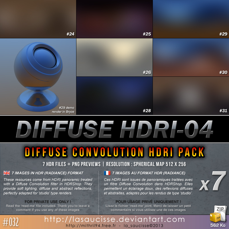 Free HDRI : 032-diffuse-hdri-pack-04 by lasaucisse
